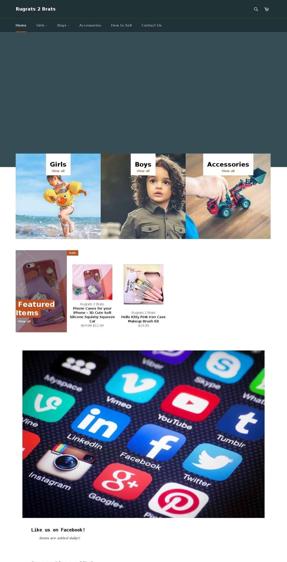 rugrats2brats.com — Shopify storefront screenshot