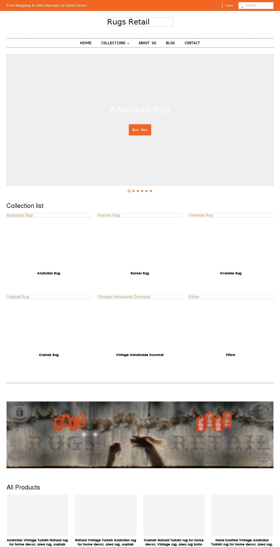 rugretail.com shopify website screenshot