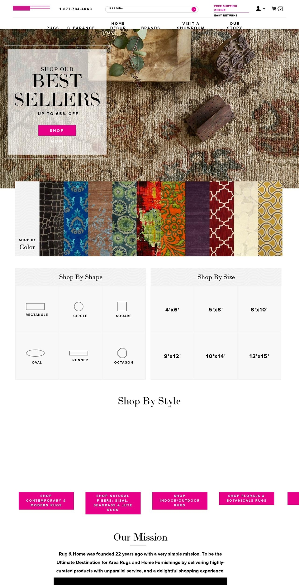rugsandhome.com — Shopify storefront screenshot