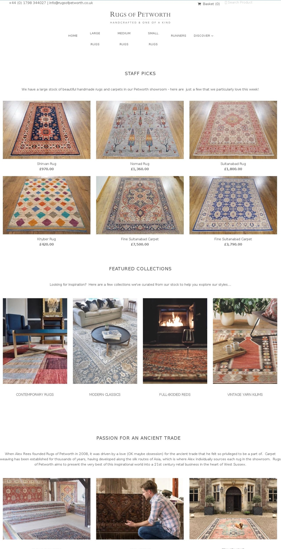 rugsofpetworth.co.uk shopify website screenshot