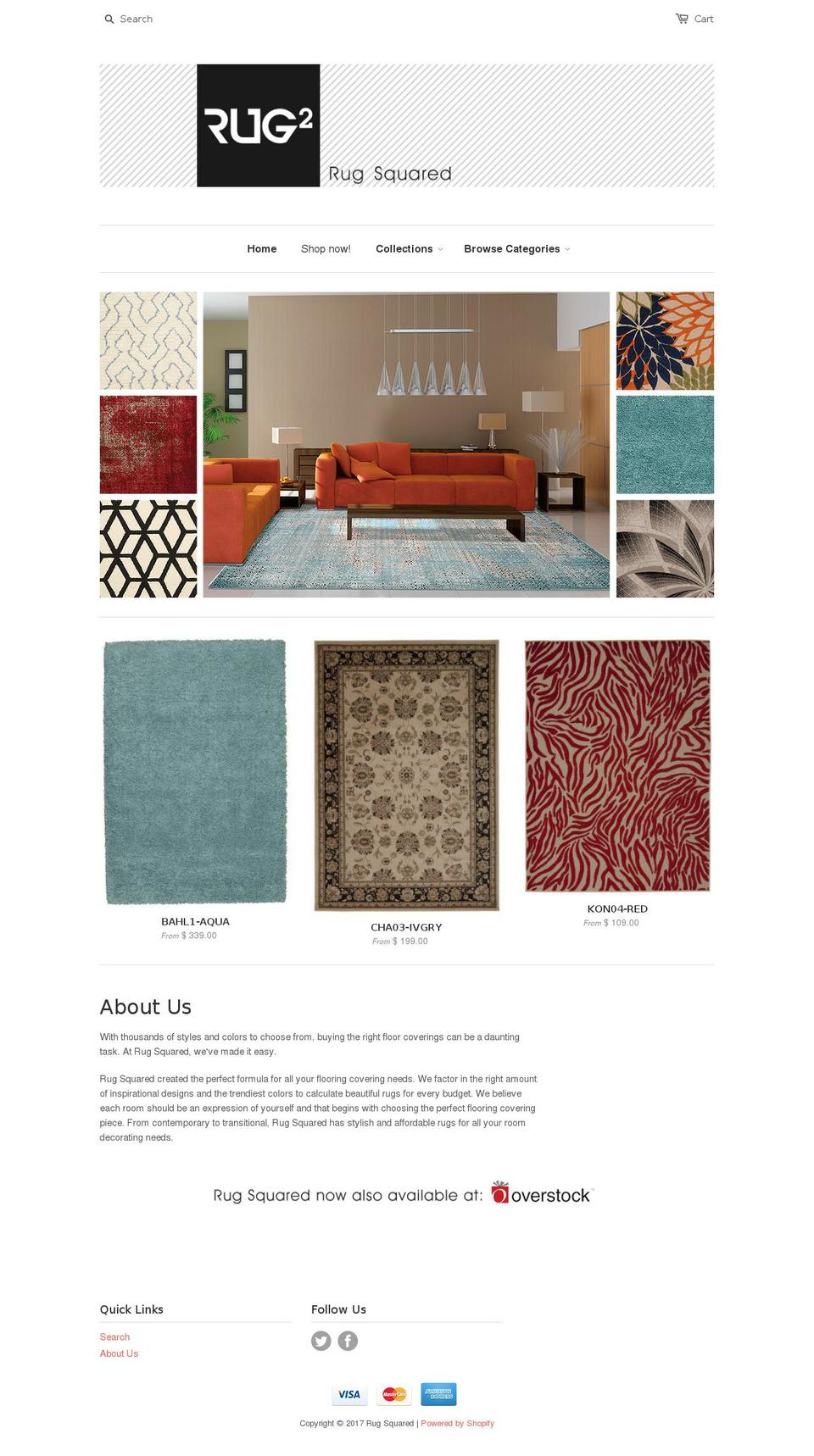 rugsquared.com shopify website screenshot
