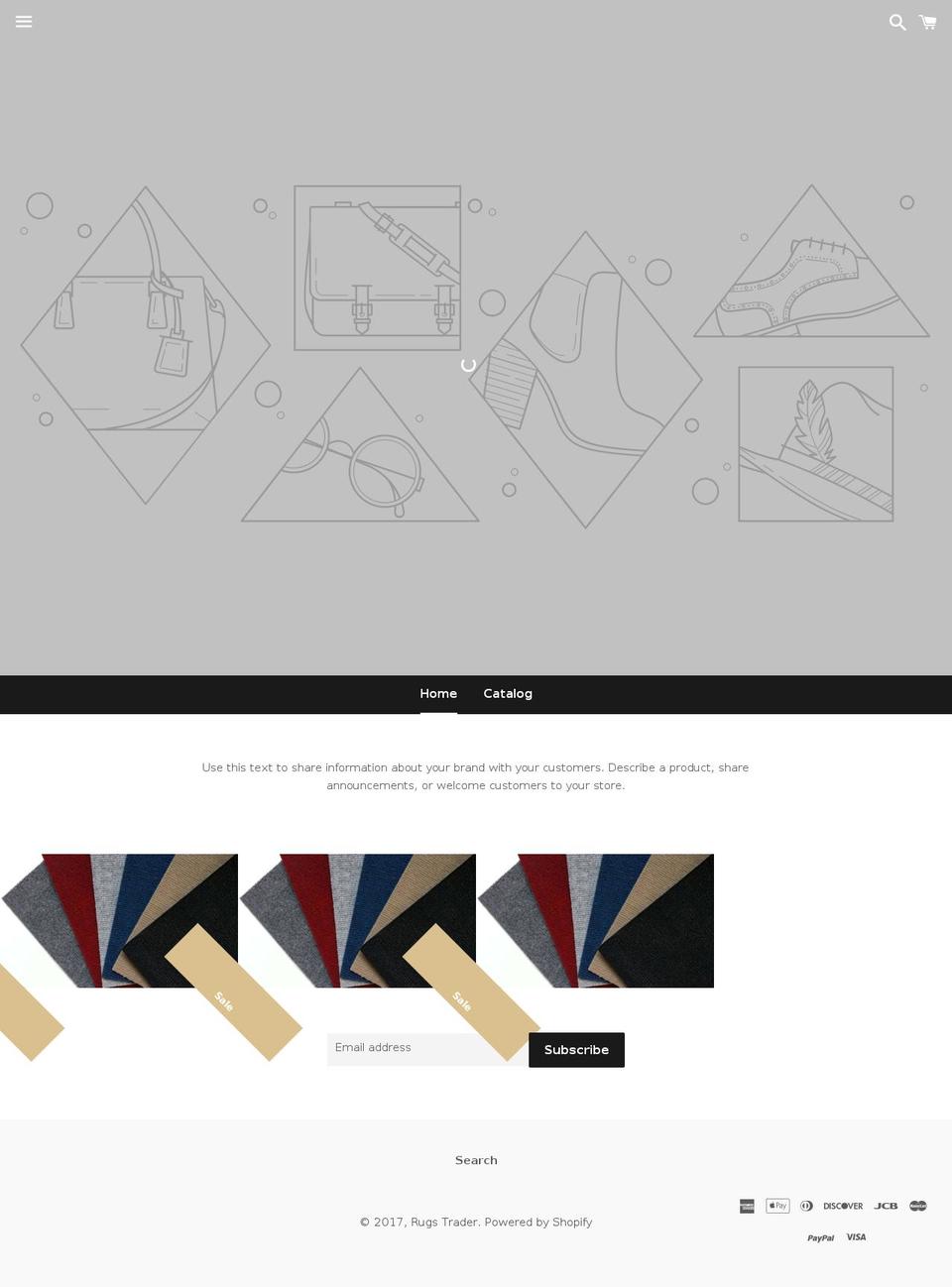 rugstrader.com shopify website screenshot