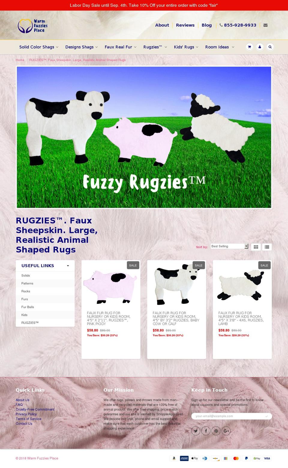 rugzieplace.com — Shopify storefront screenshot