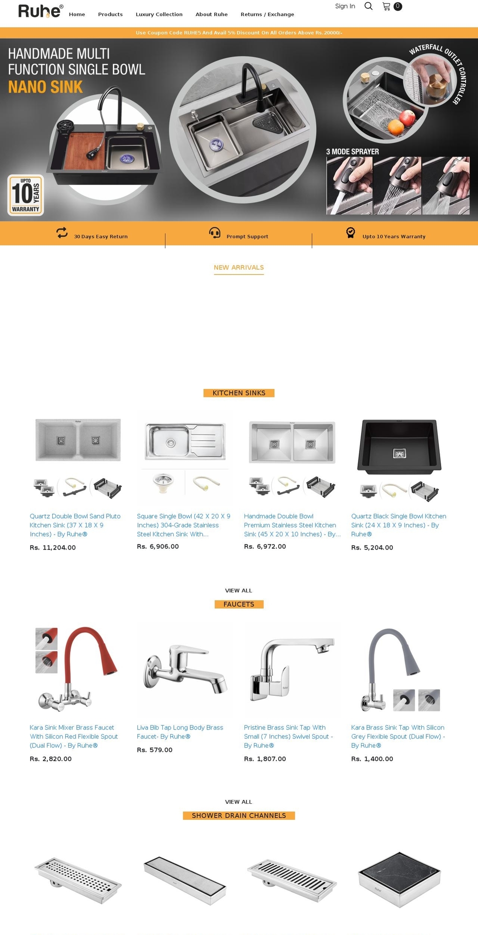 ruheindia.com shopify website screenshot