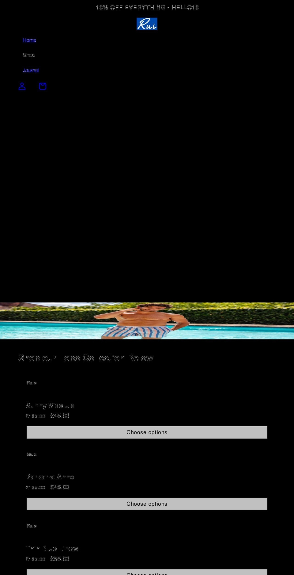 ruiswimwear.com shopify website screenshot