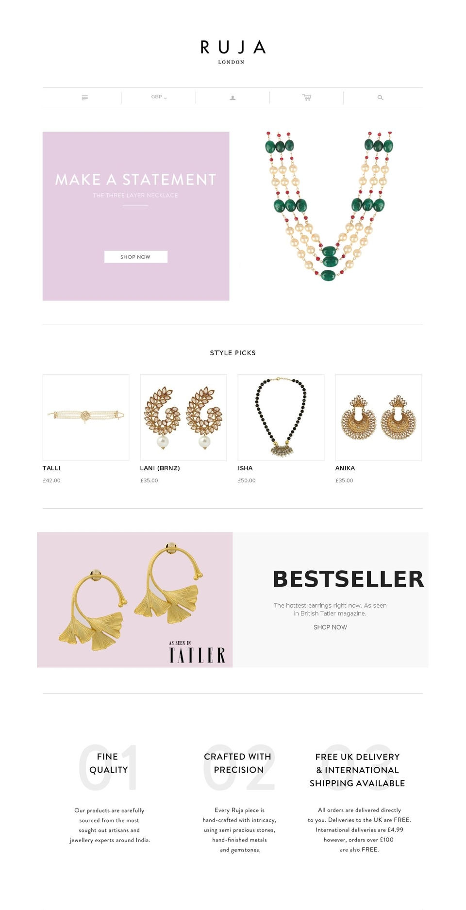 rujalondon.com — Shopify storefront screenshot