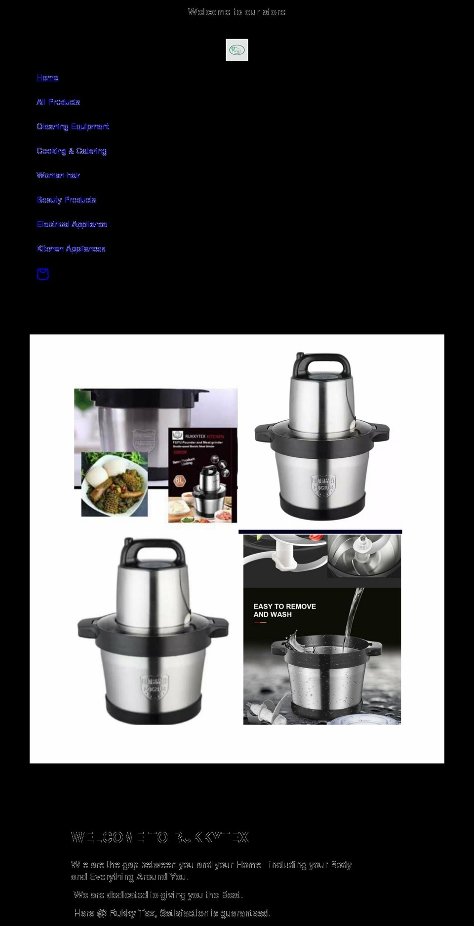 rukkytexkitchencookware.com shopify website screenshot