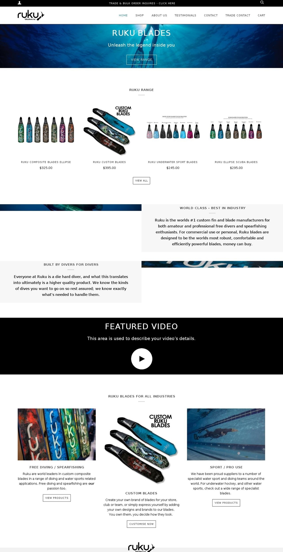 rukublades.com — Shopify storefront screenshot