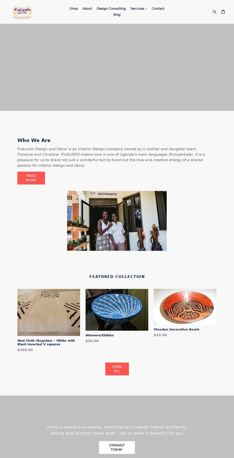 rukundodesignanddecor.com — Shopify storefront screenshot