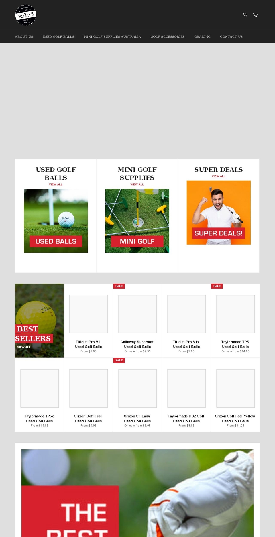 rule5golfballs.com.au shopify website screenshot