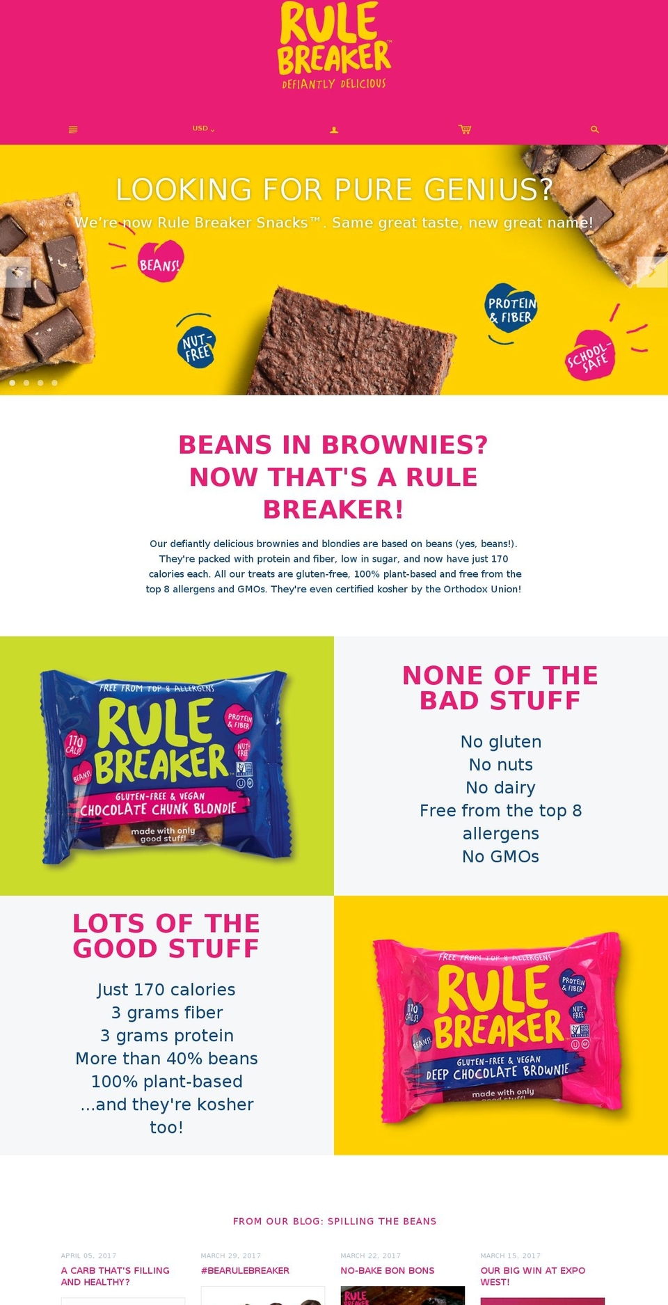 rulebreakersnacks.com shopify website screenshot