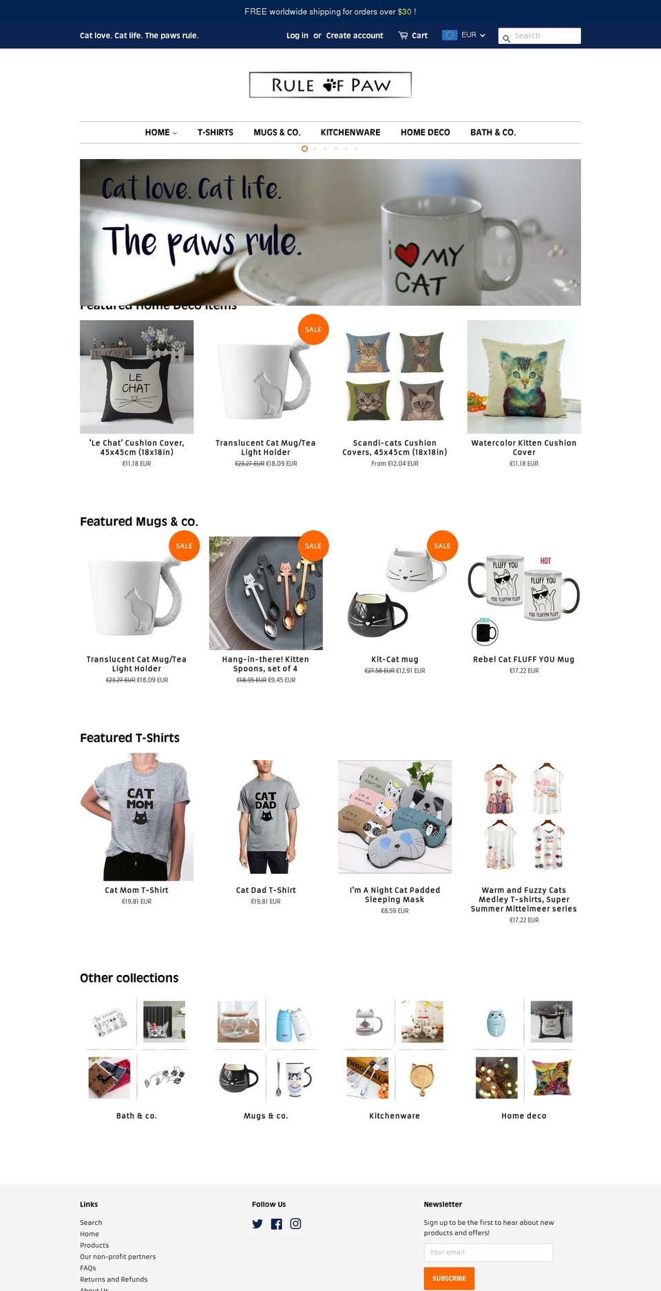 ruleofpaw.com — Shopify storefront screenshot