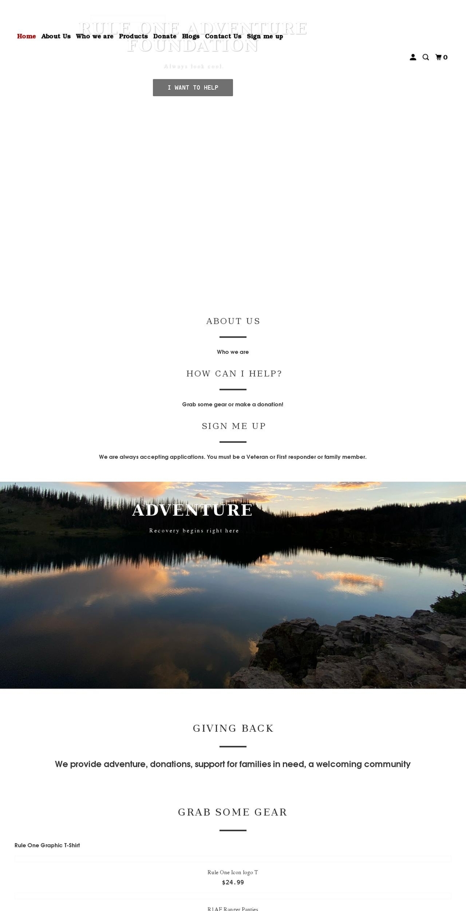 ruleoneaf.org shopify website screenshot
