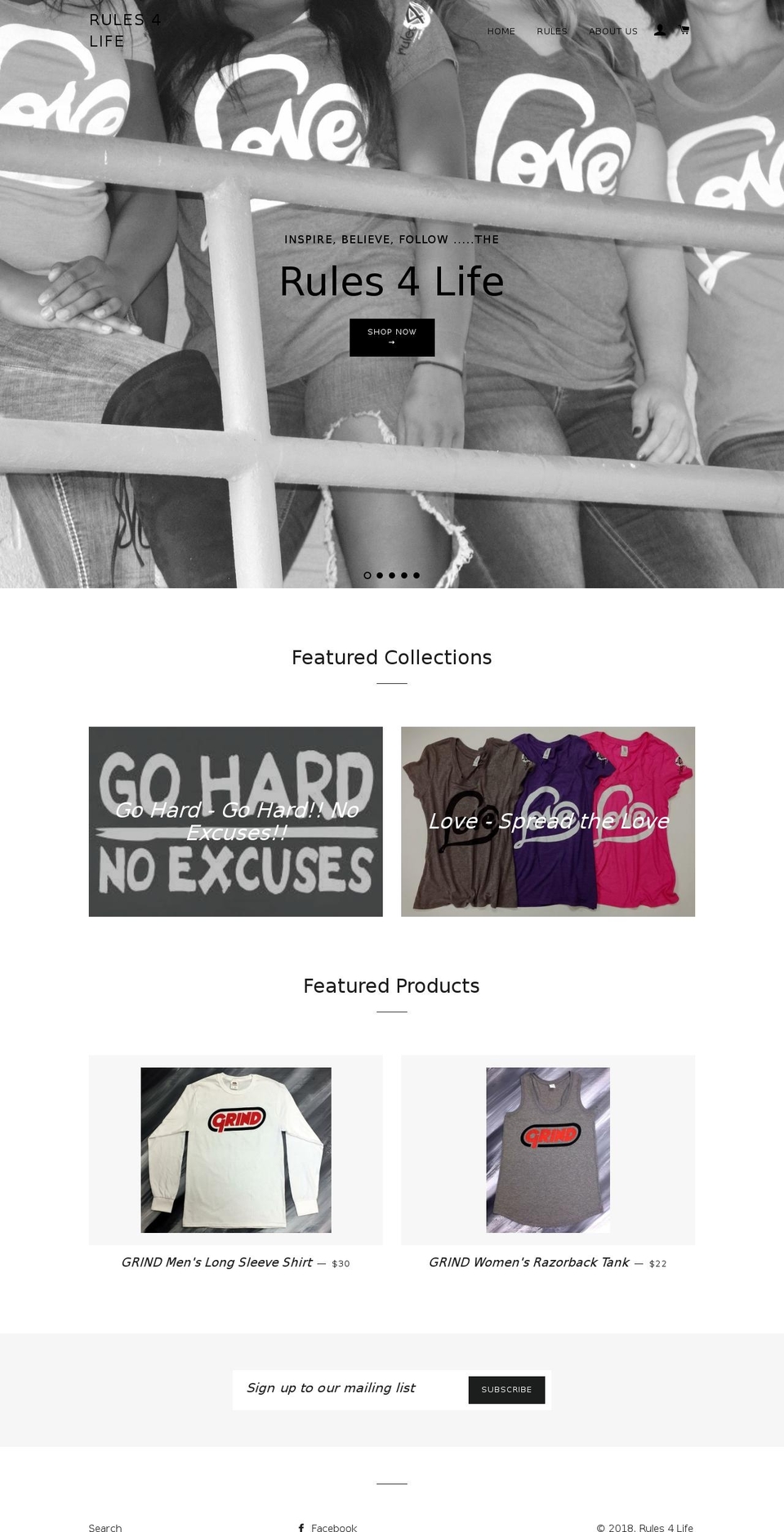 rules4life.org shopify website screenshot