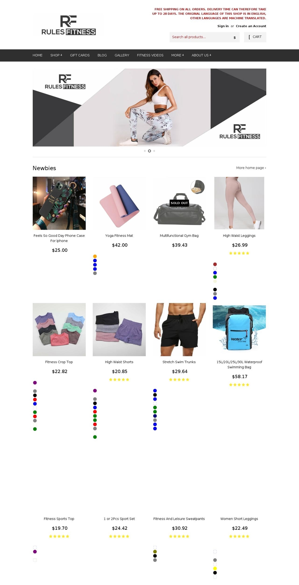 rulesfitness.shop shopify website screenshot