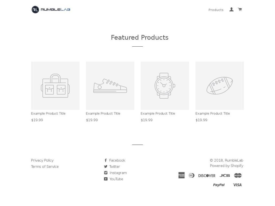 rumblelab.myshopify.com shopify website screenshot