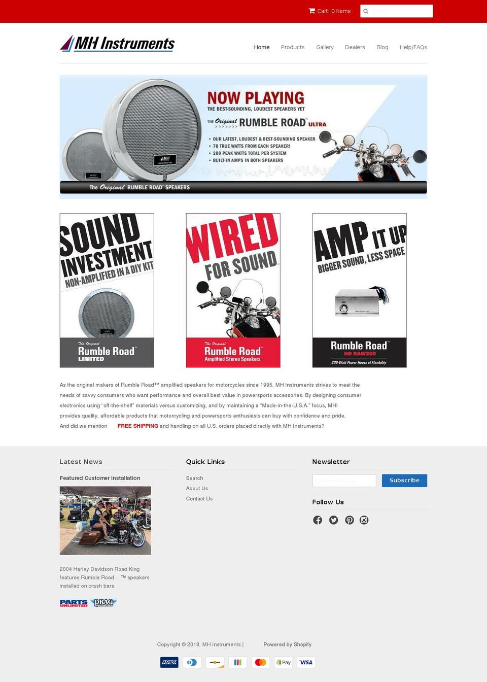 MHI Minimal Shopify theme site example rumbleroads.com