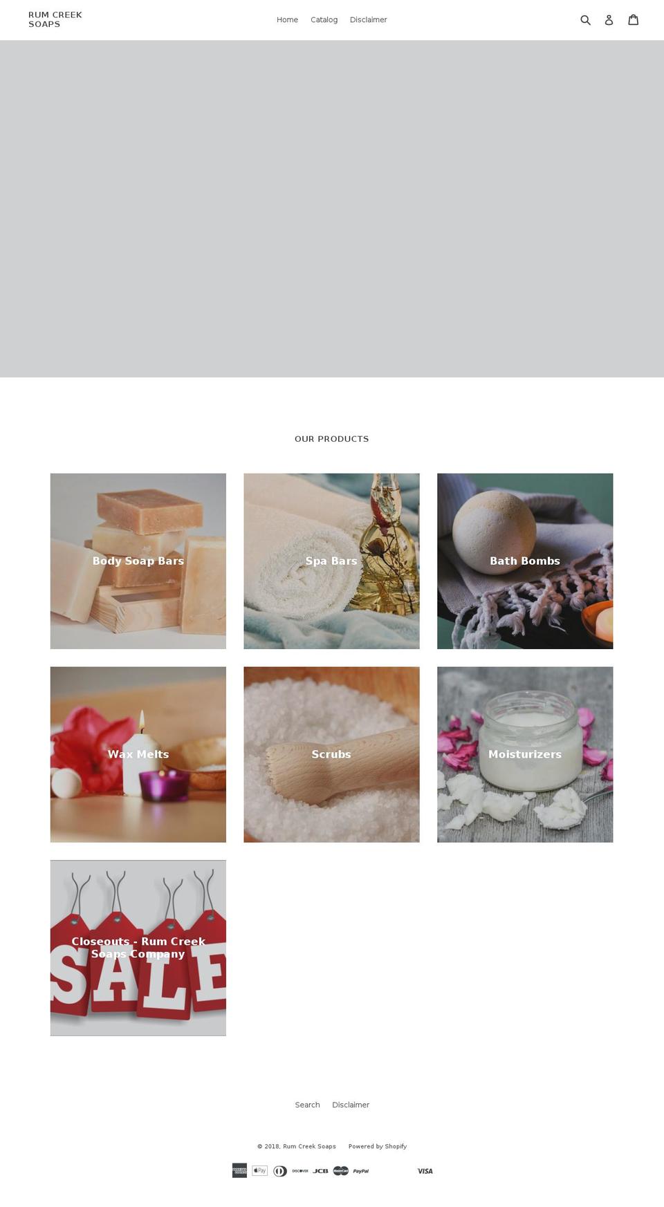 rumcreeksoaps.com shopify website screenshot