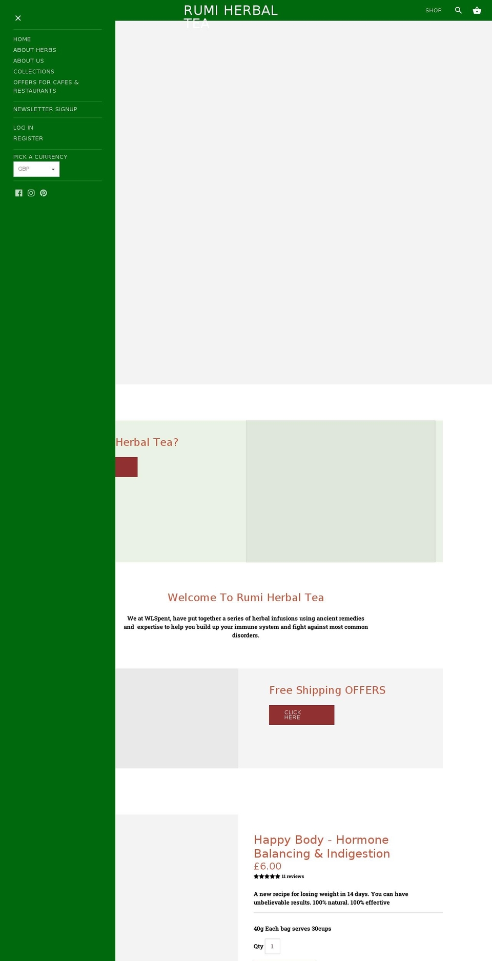 rumiherbaltea.com shopify website screenshot
