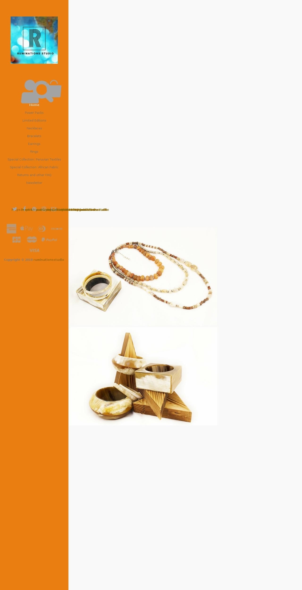 ruminationsstudio.com — Shopify storefront screenshot