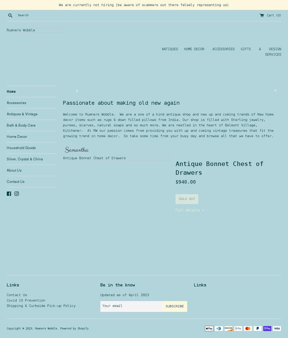 rumnerswobble.com shopify website screenshot