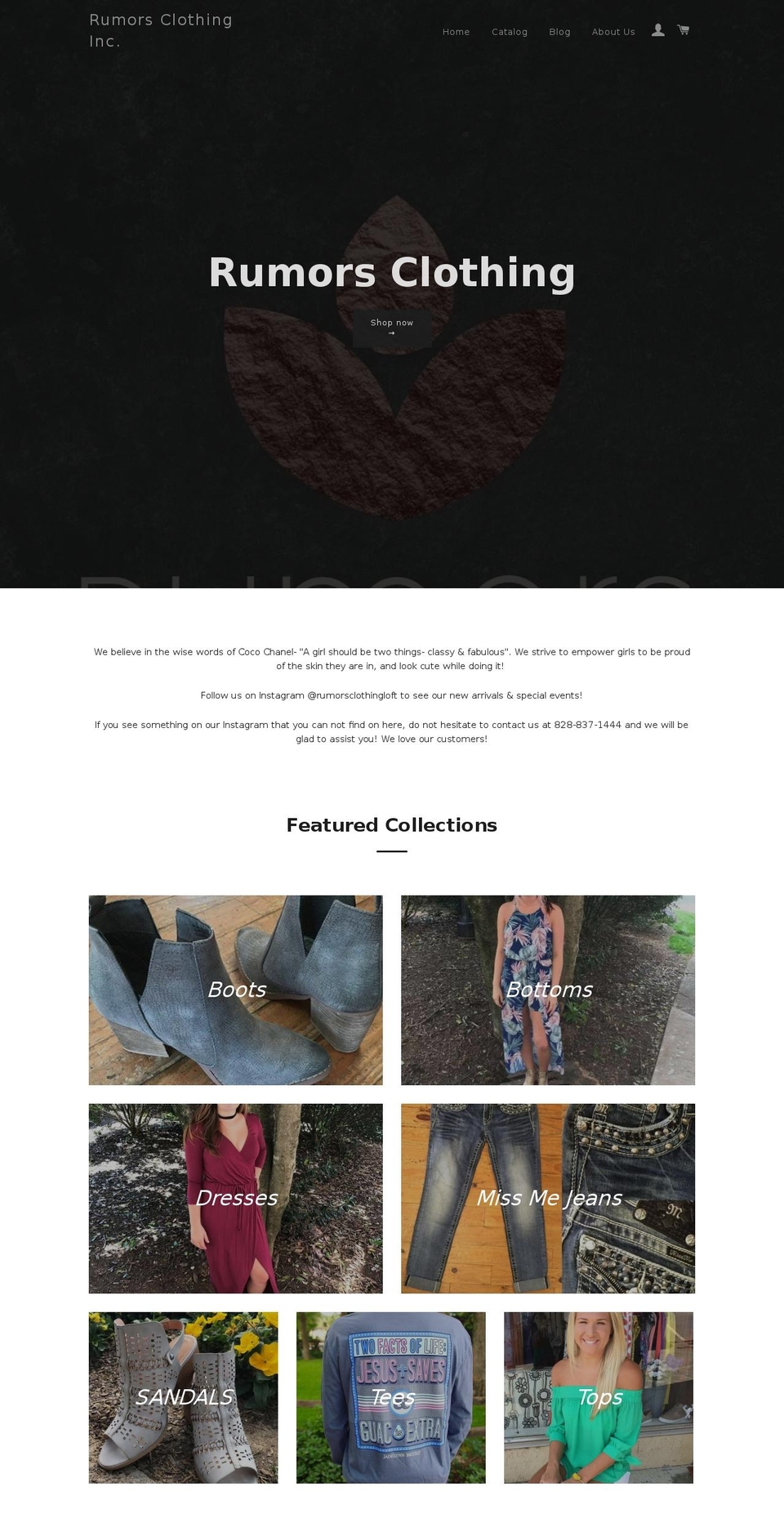 rumorsclothinginc.com — Shopify storefront screenshot