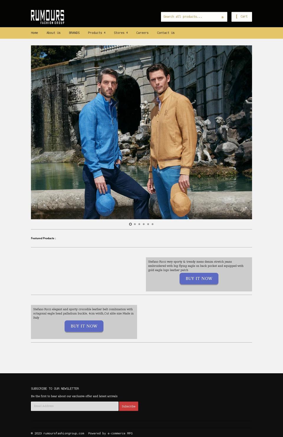 rumoursfashiongroup.com shopify website screenshot