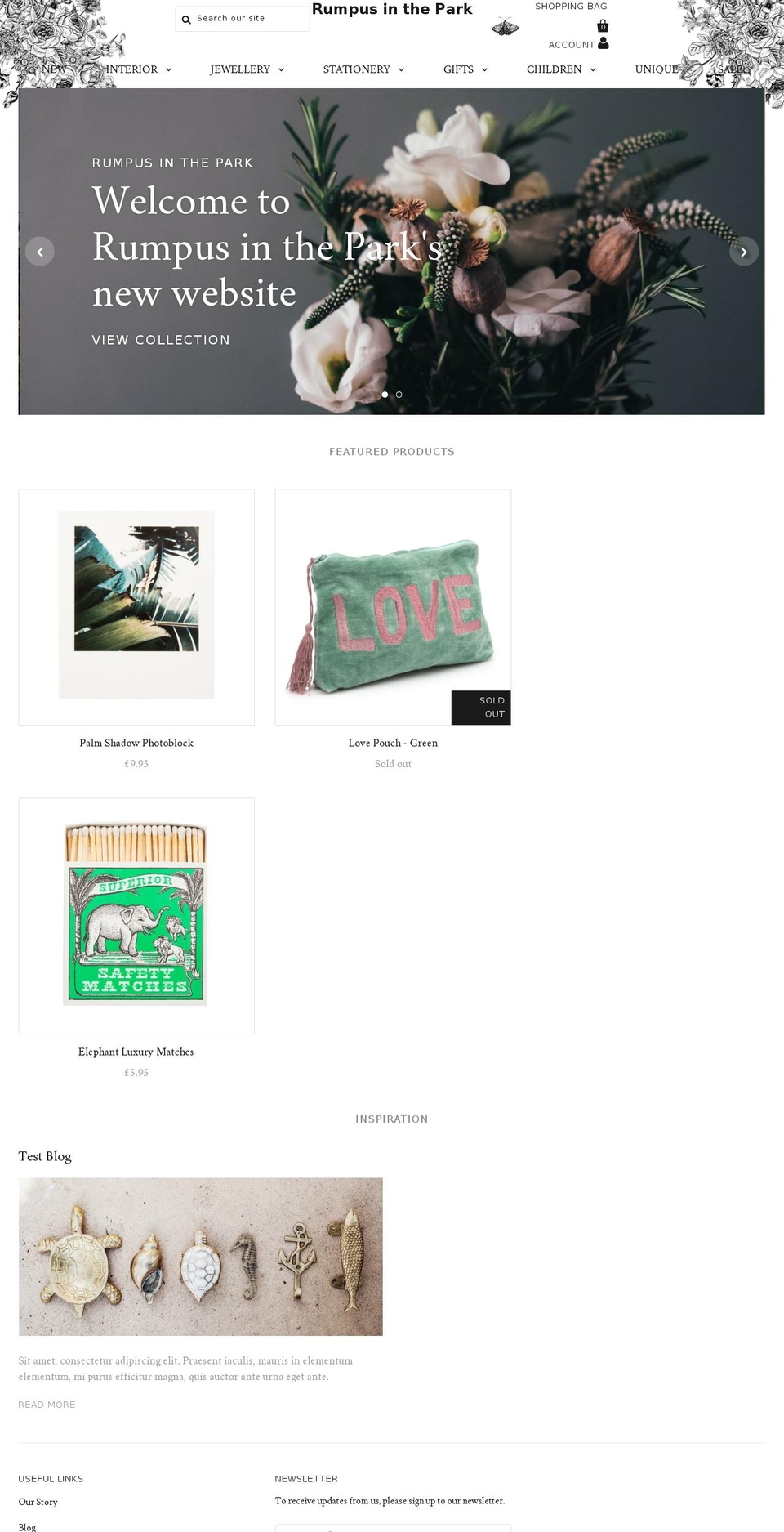 rumpusinthepark.co.uk shopify website screenshot