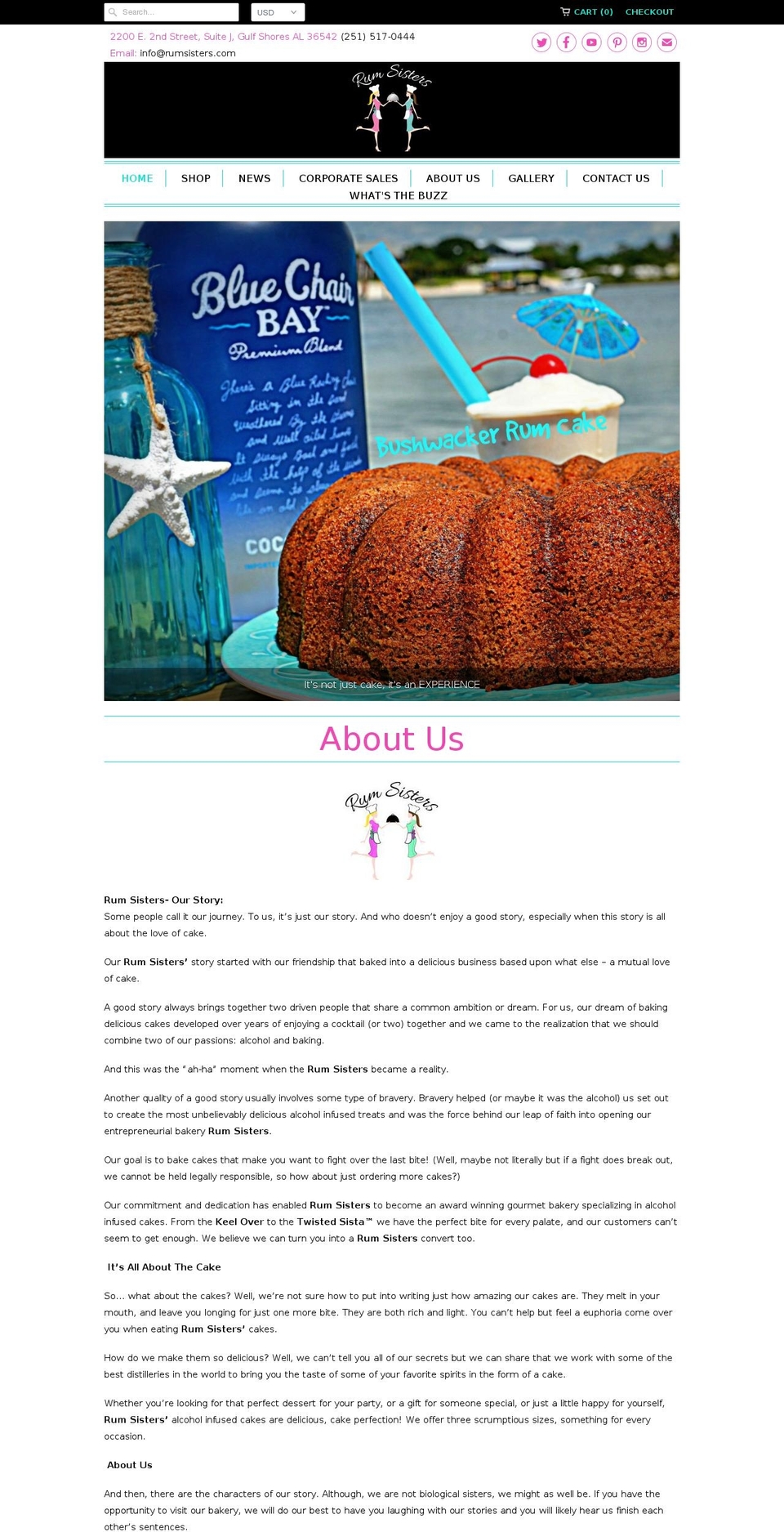 rumsisters.com shopify website screenshot