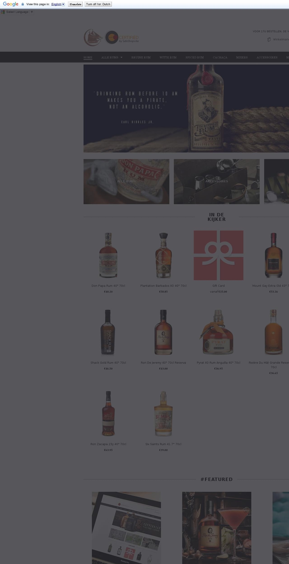 rumsonline.com shopify website screenshot