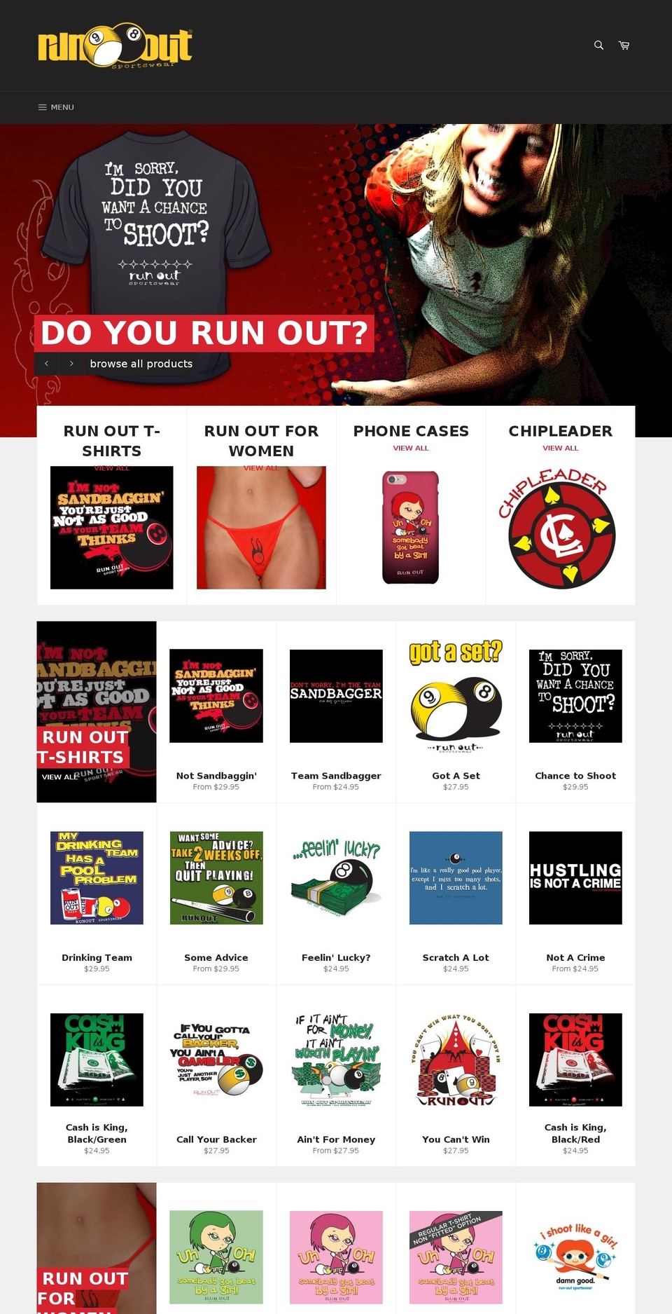 run-out.com shopify website screenshot