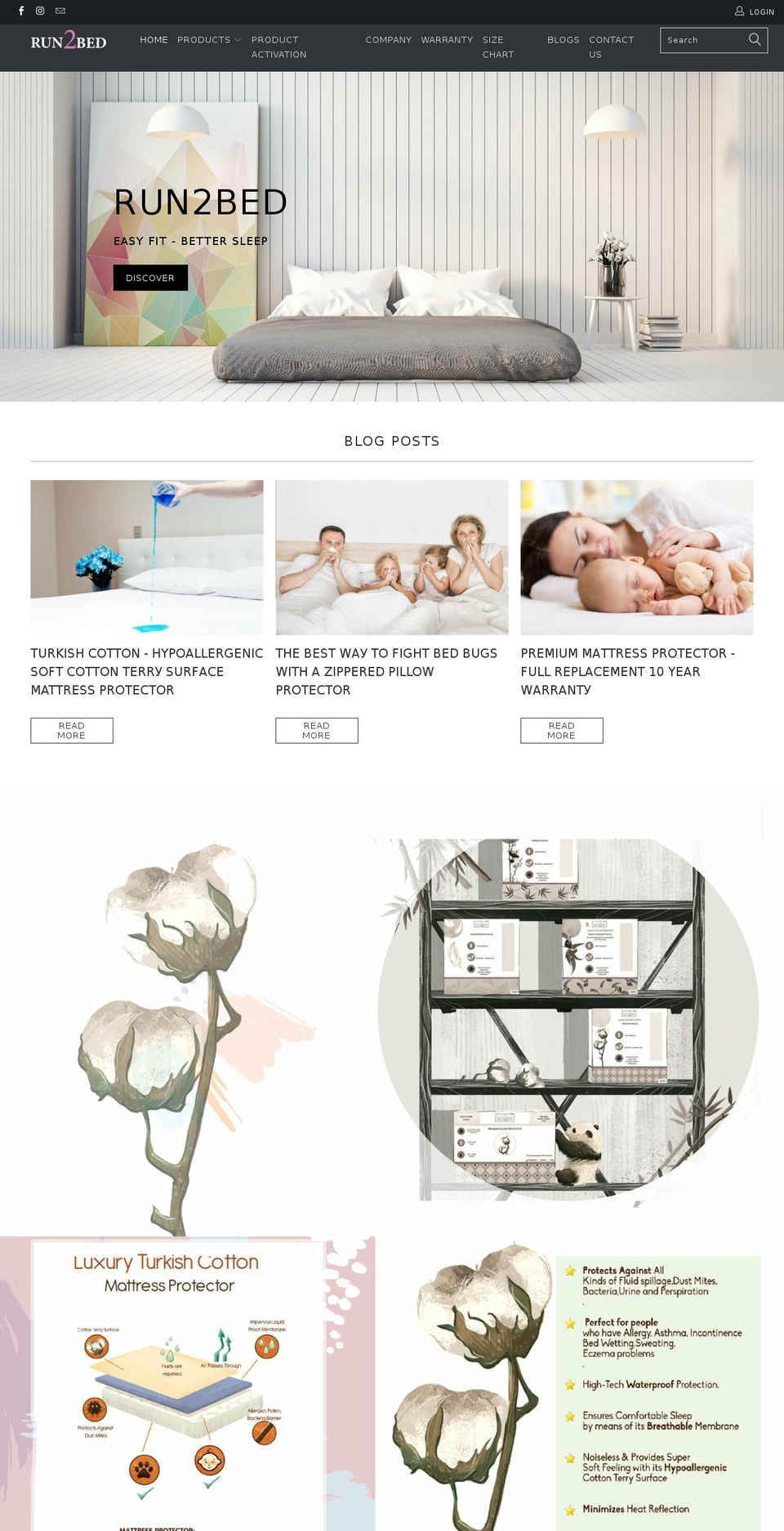 run2bed.com — Shopify storefront screenshot