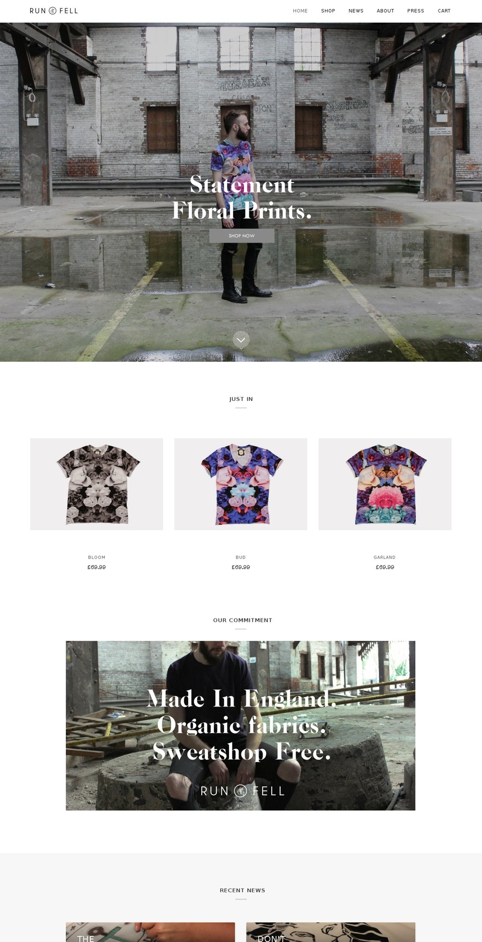 runandfell.com shopify website screenshot