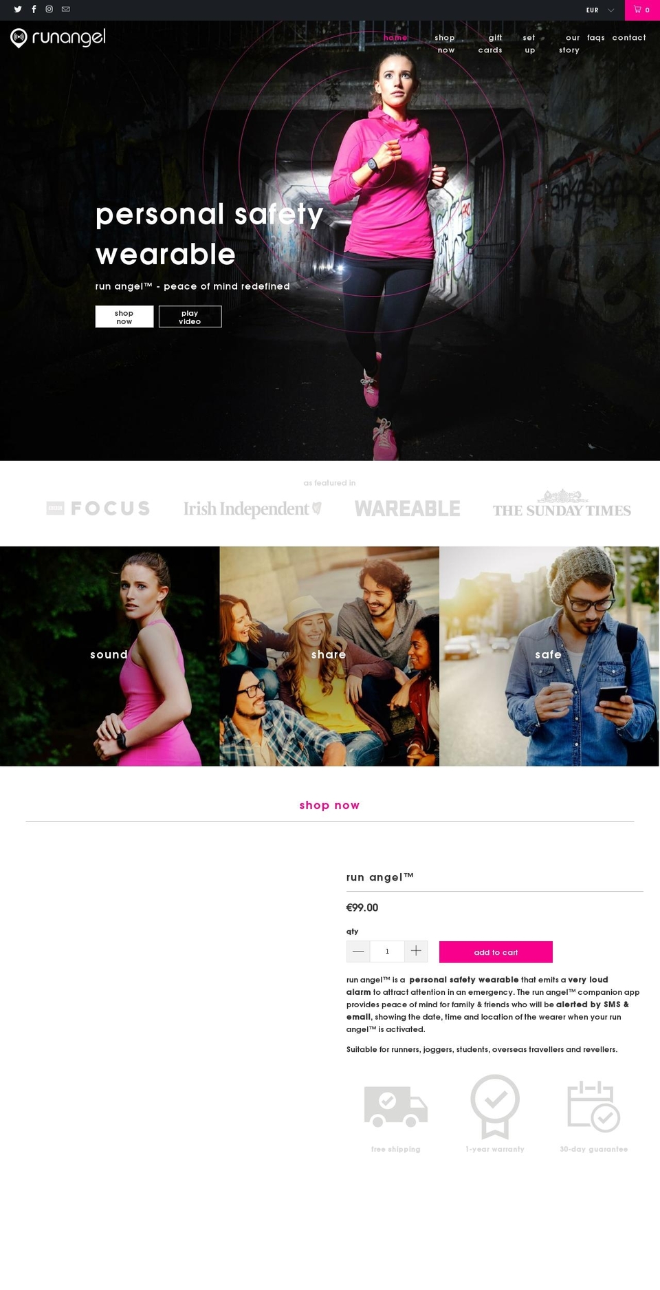 runangel.com shopify website screenshot