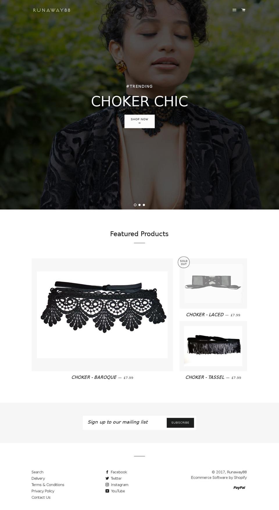 runaway88.com shopify website screenshot