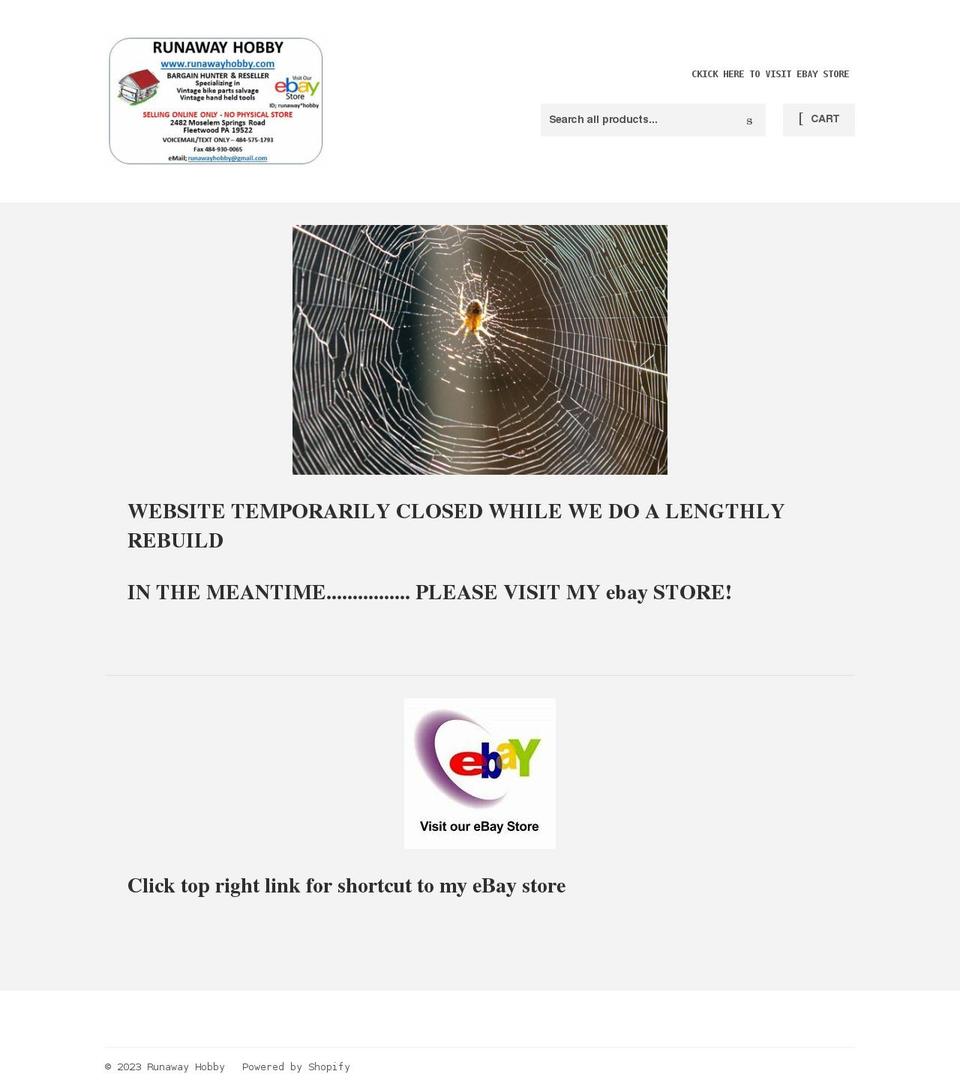 runawayhobby.com shopify website screenshot