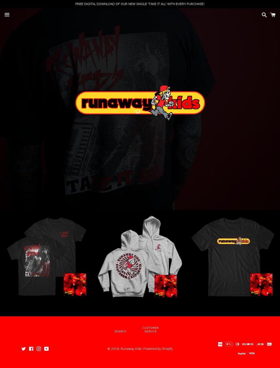 runawaykidsstore.com — Shopify storefront screenshot