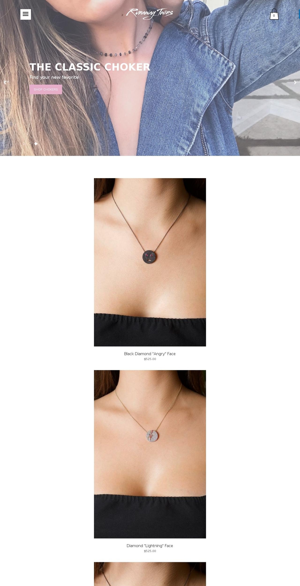 runawaytwins.com — Shopify storefront screenshot