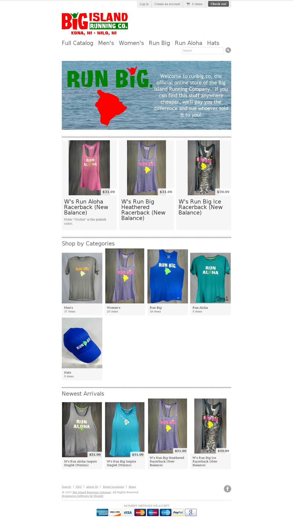 runbighawaii.com shopify website screenshot