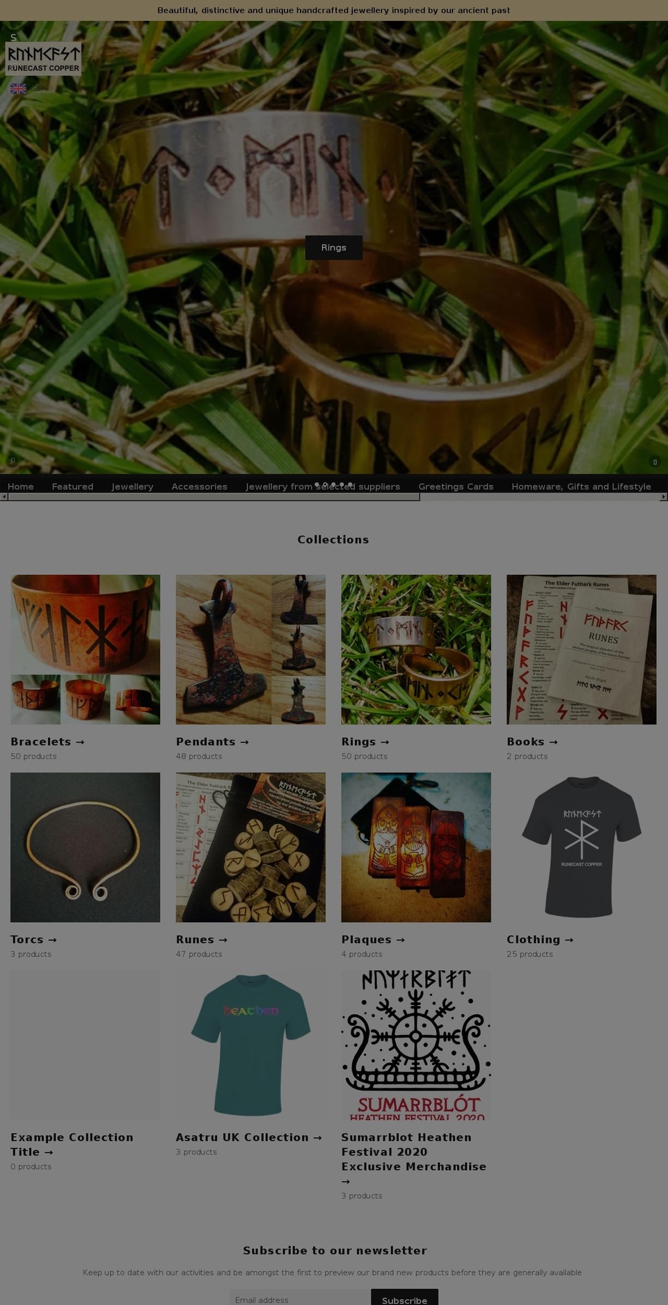 runecastcopper.com shopify website screenshot