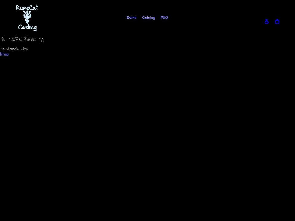 runecatcasting.com shopify website screenshot