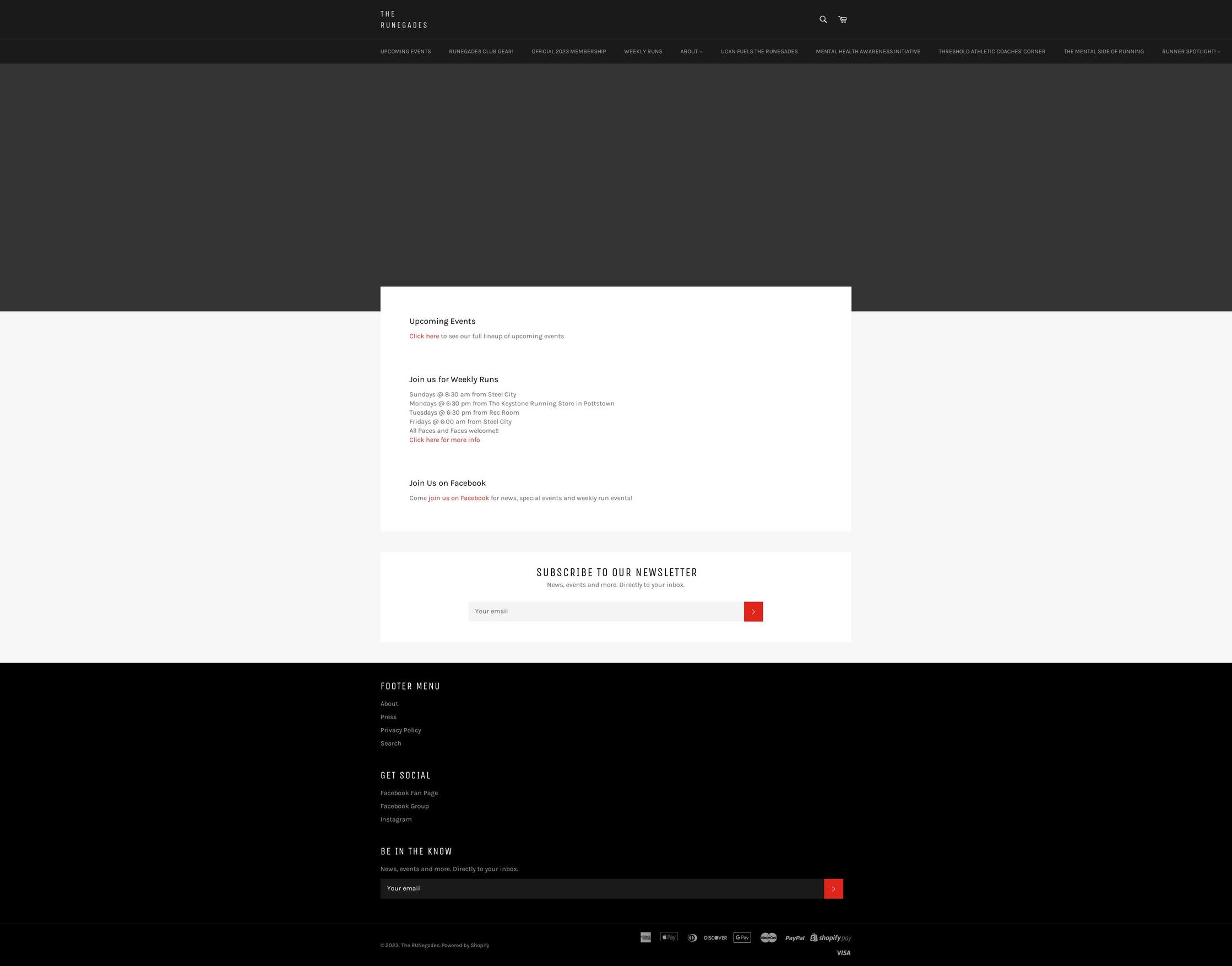 runegades.com shopify website screenshot