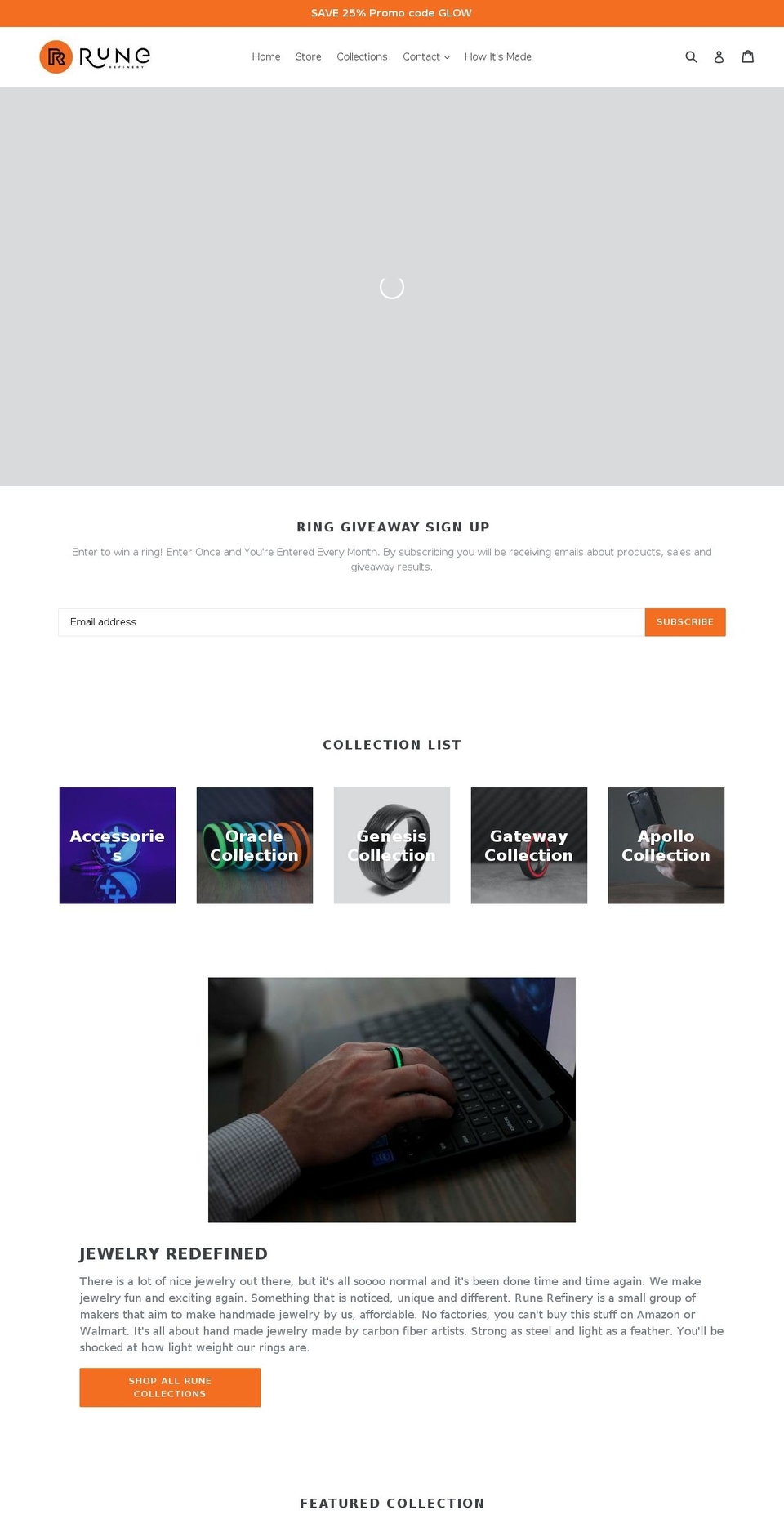 runerefinery.com shopify website screenshot