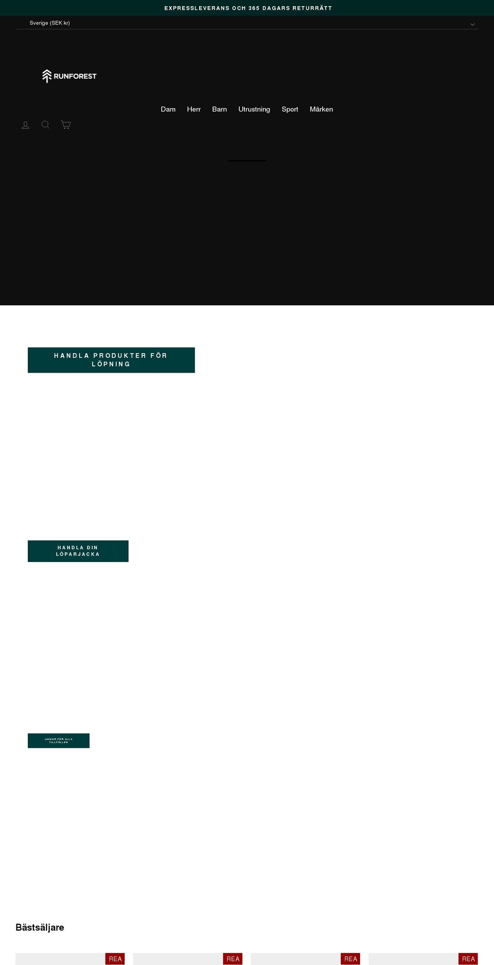 runforest.com shopify website screenshot