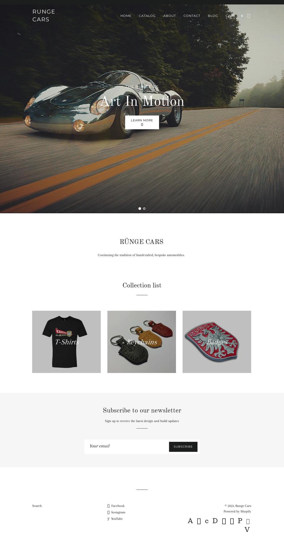 rungecars.com shopify website screenshot