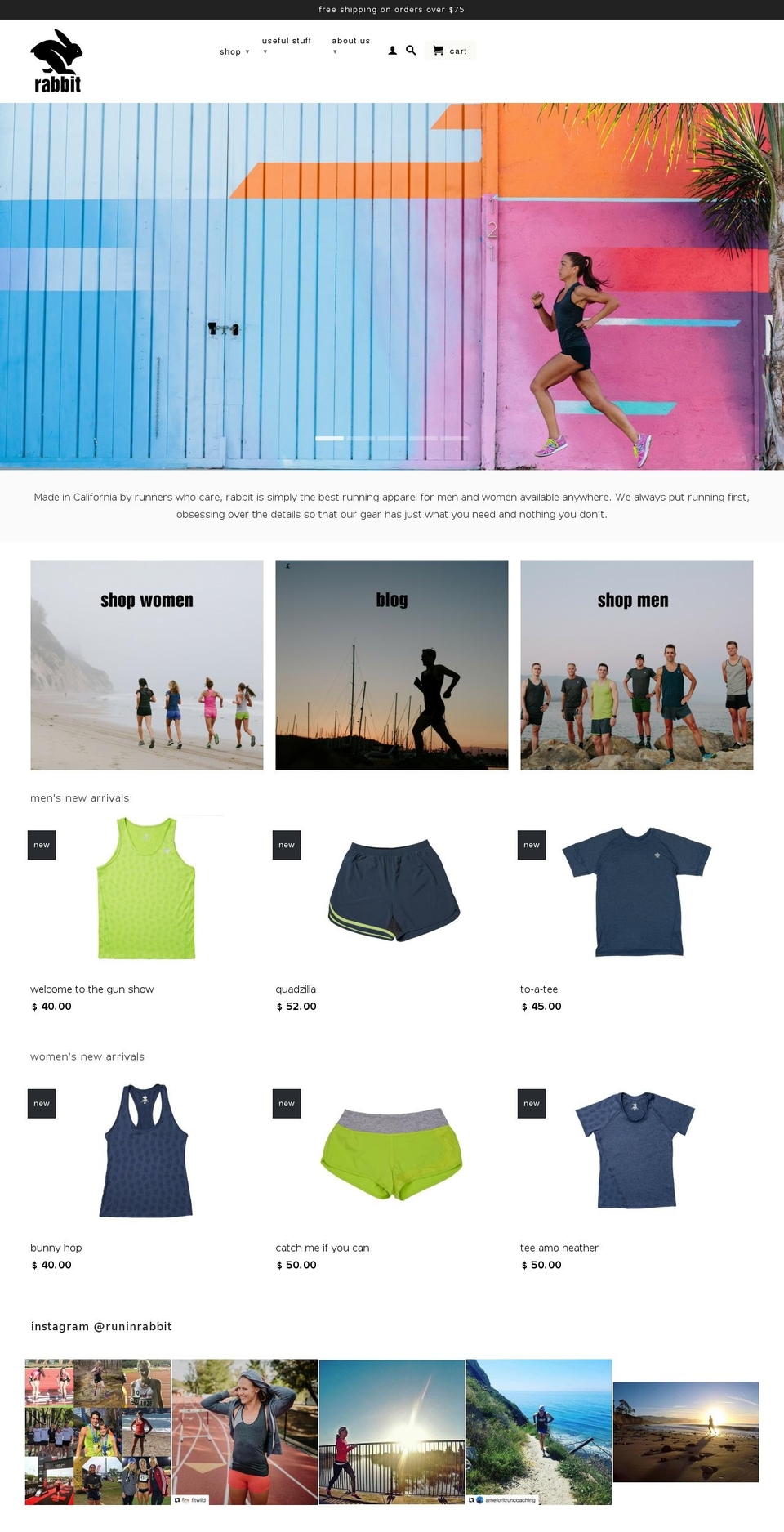 runinrabbit.com shopify website screenshot