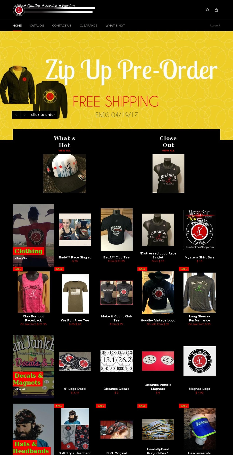 runjunkeesshop.com shopify website screenshot