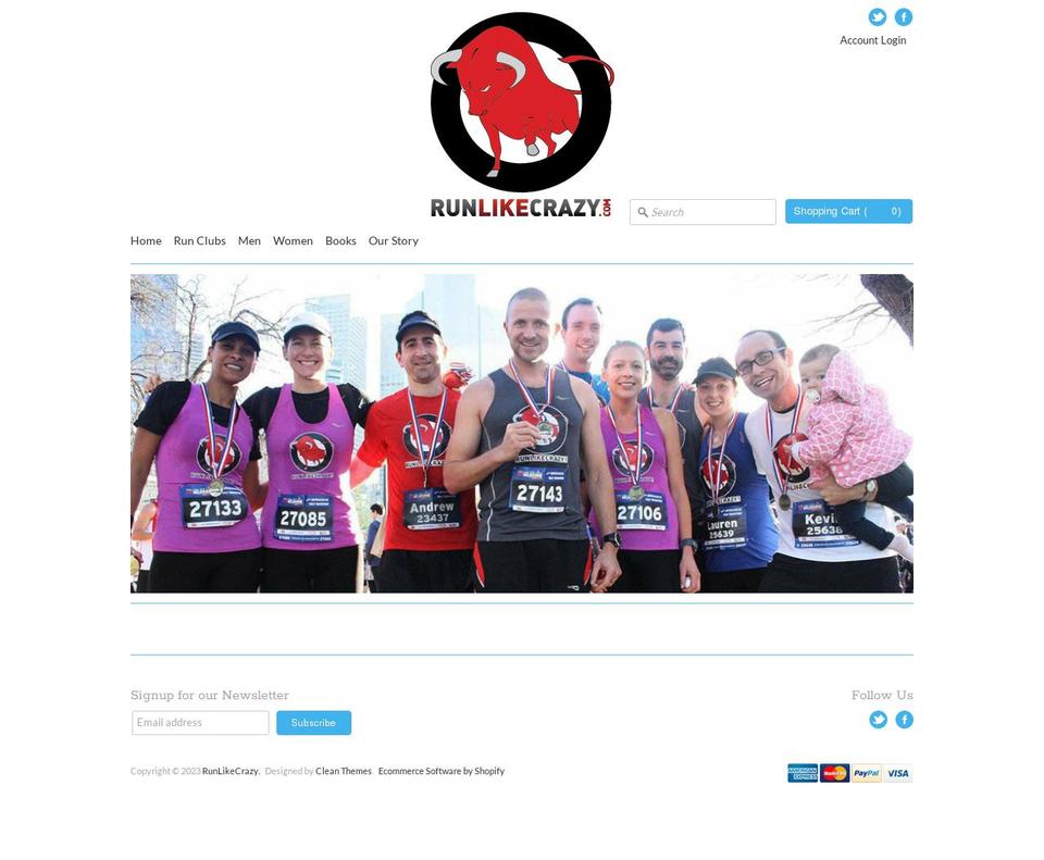 runlikecrazy.myshopify.com shopify website screenshot