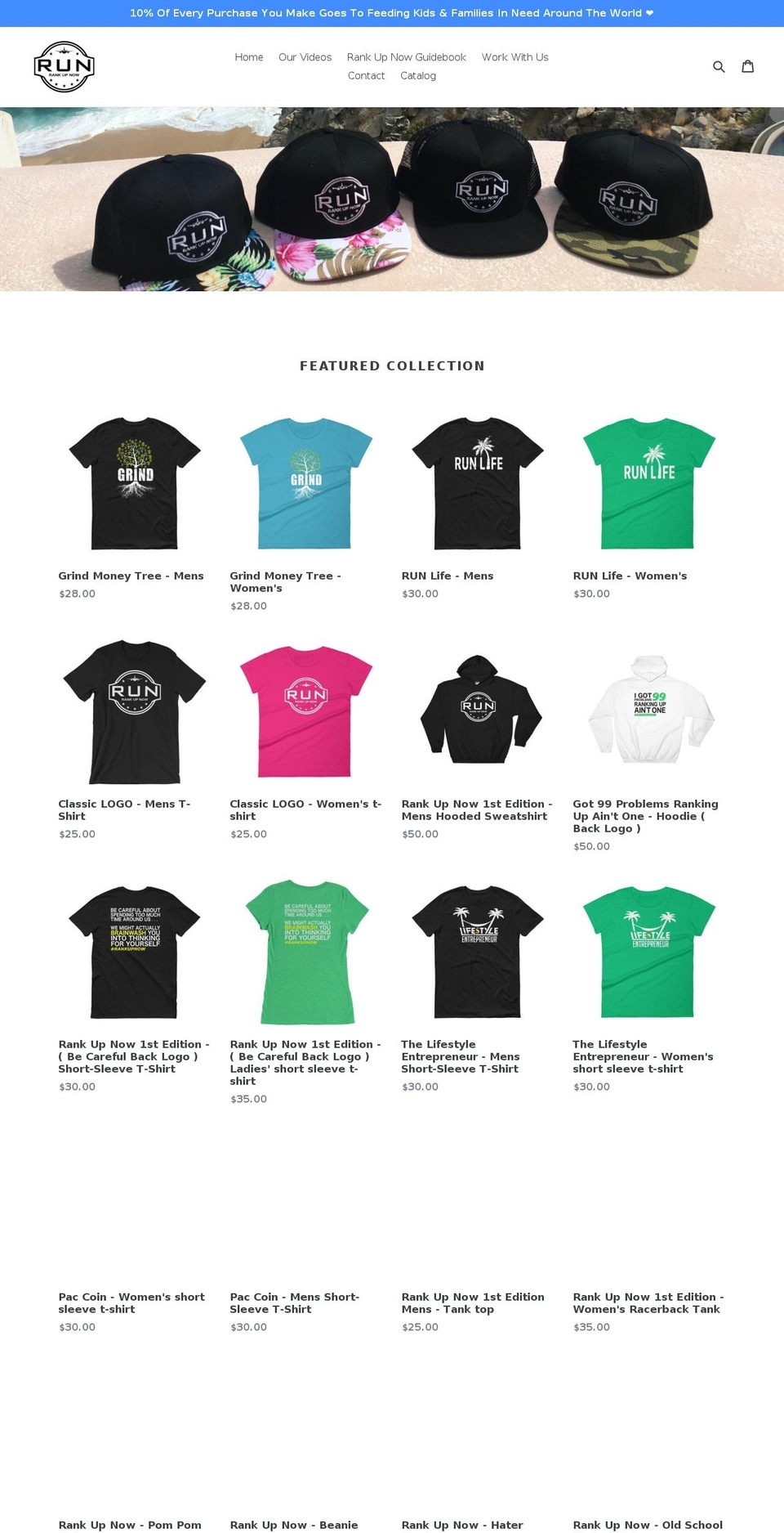 runmerch.com shopify website screenshot