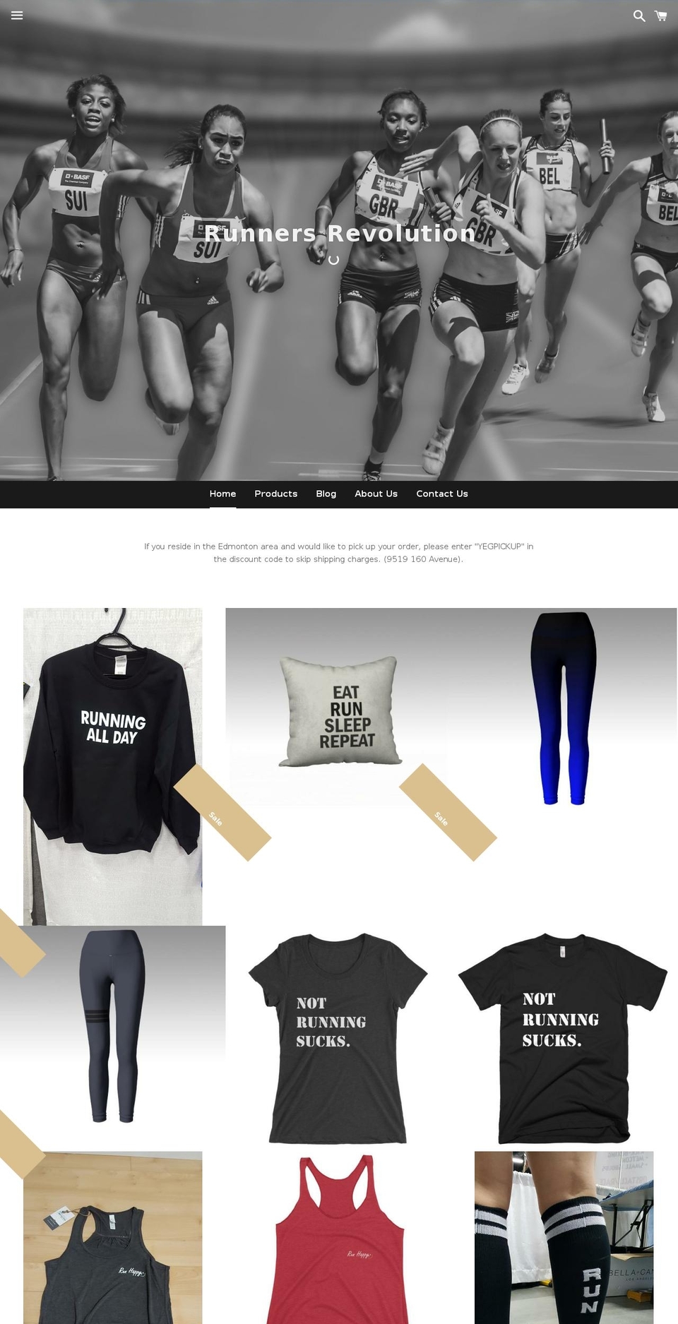 runnersrevolution.com shopify website screenshot